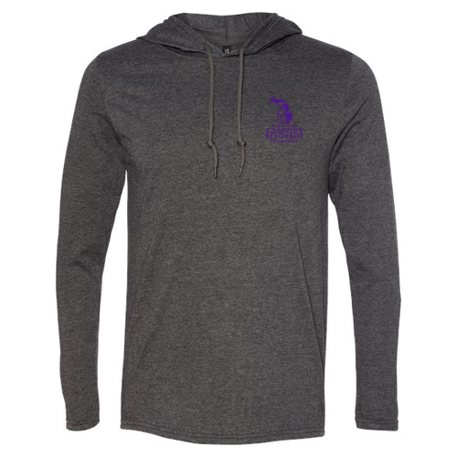 Gildan Adult Hooded Tee -- Heather Dark Grey