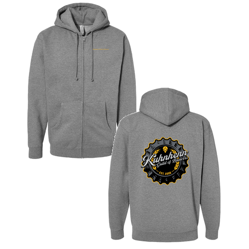 Independent Trading Co. Mens Heavyweight Zip Hood -- Gunmetal Heather