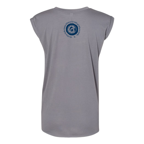 Ladies Bella Canvas Soft Flowy Muscle Tee with Rolled Cuff -- Storm