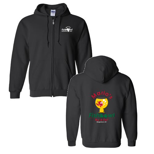 Full Zip Hooded Sweatshirt -- Black