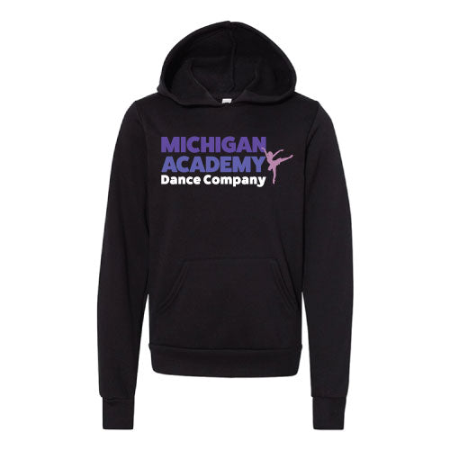 Youth Bella Canvas Sponge Fleece Hooded Sweatshirt -- Black