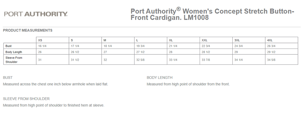 Port Authority Ladies Concept Stretch Button Front Cardigan -- Grey Smoke