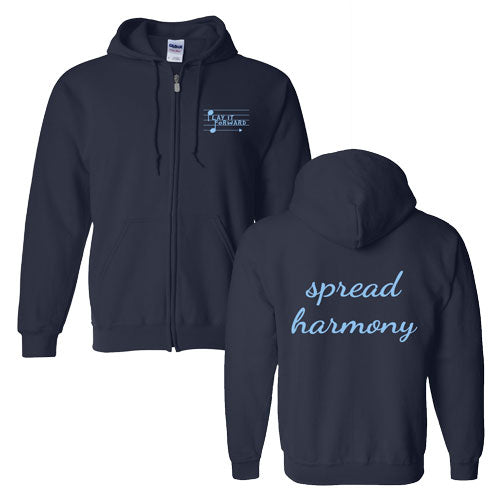 Gildan Full Zip Hooded Sweatshirt -- Navy