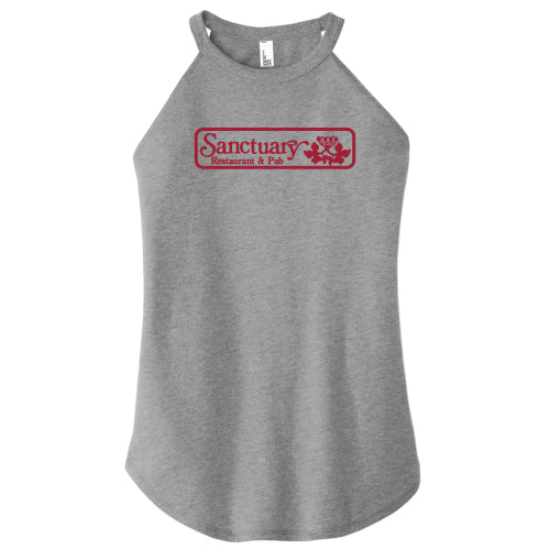 District Made Ladies Perfect Tri Rocker Tank -- Grey Frost