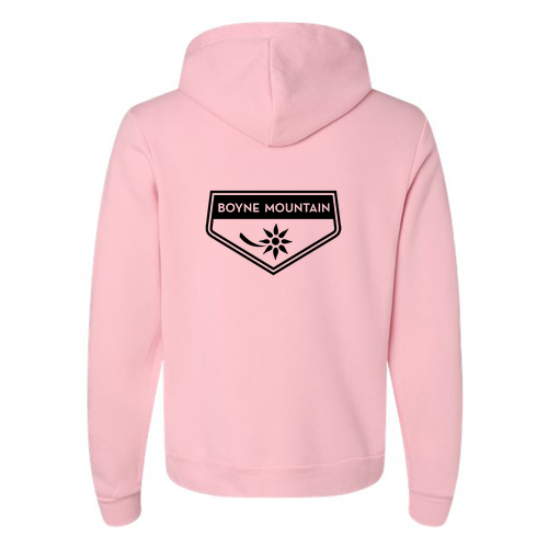 Boyne Mountain Logo 2 Black Ink -- Pullover Hooded Sweatshirt Pink