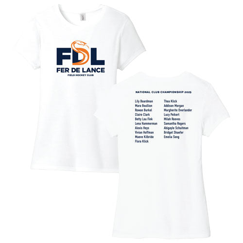 Ladies District Soft Perfect Tri Tee -- White, U16