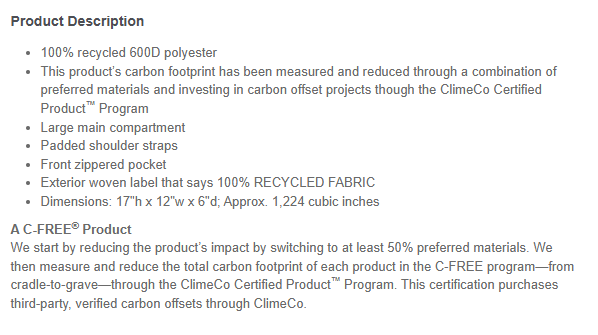Port Authority® C-FREE® Recycled Backpack -- Grey Steel
