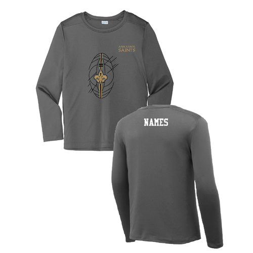 Youth Sport-Tek Posi-UV Pro Long Sleeve Tee -- Dark Smoke Grey