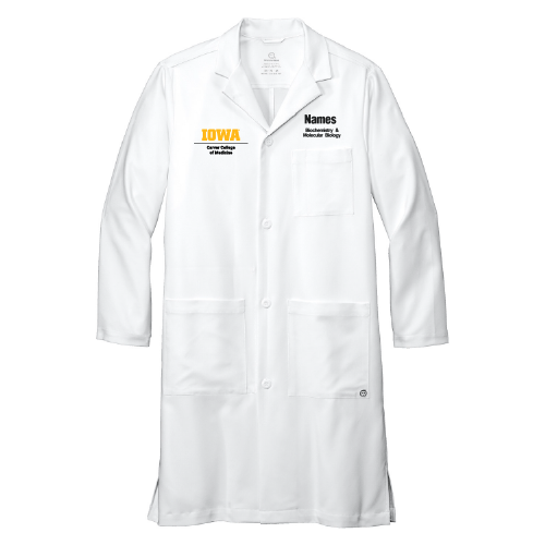Biochemistry and Molecular Biology Wonderwink Men's Long Lab Coat -- White
