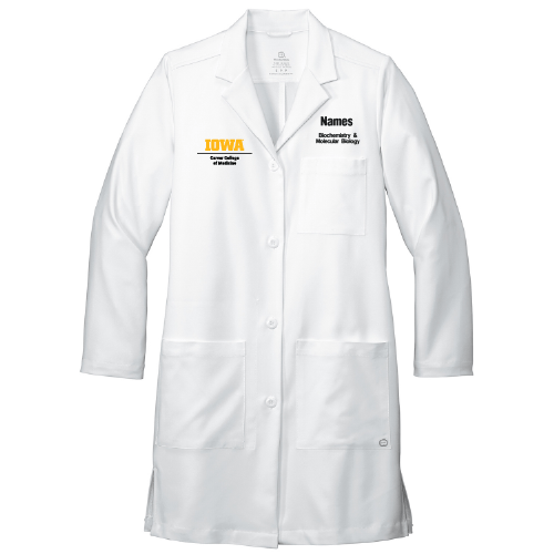 Biochemistry and Molecular Biology Wonderwink Women's Long Lab Coat -- White