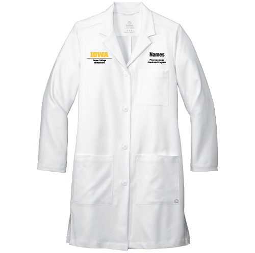 Pharmacology Wonderwink Women's Long Lab Coat -- White