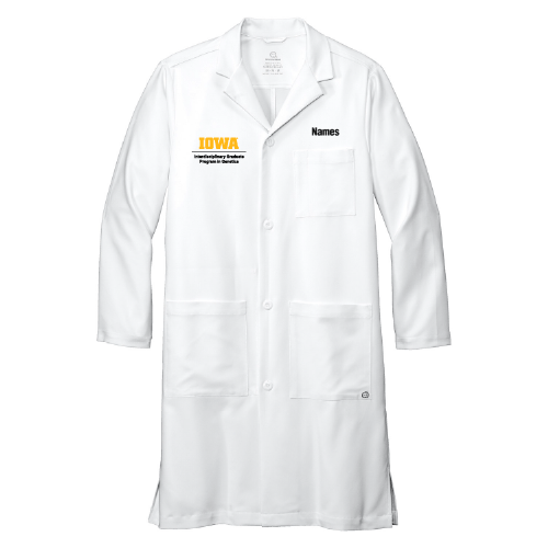 Genetics Wonderwink Men's Long Lab Coat -- White