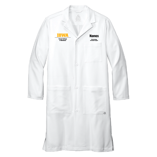 Microbiology Wonderwink Men's Long Lab Coat -- White