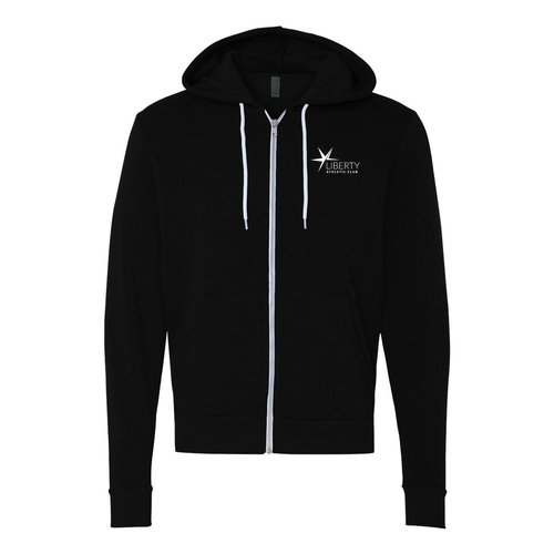 Mens/Unisex Bella Canvas Soft Full-Zip Hooded Sweatshirt -- Black