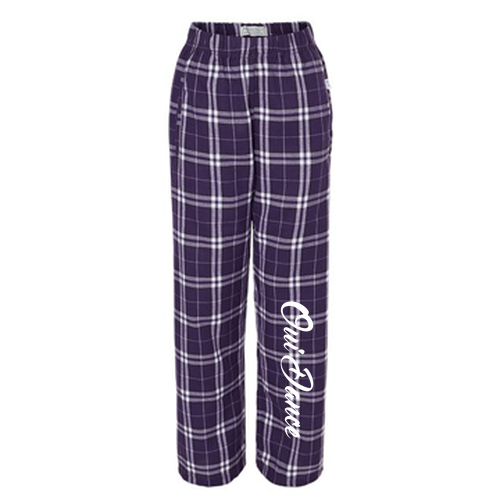 Boxercraft Youth Flannel Pants -- Purple / White