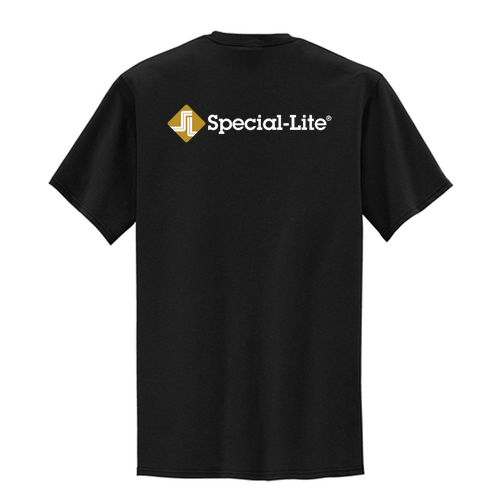 Port & Company Tall 50/50 Cotton/Poly T Shirt w Pocket -- Jet Black