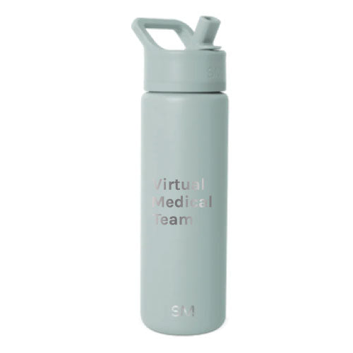 Simple Modern Summit Water Bottle with Straw Lid 22 oz- Laser Engraved -- Sea Glass Sage