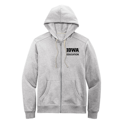 Hawkeye Teachers District Re-Fleece Full-Zip Hoodie -- Light Heather Grey