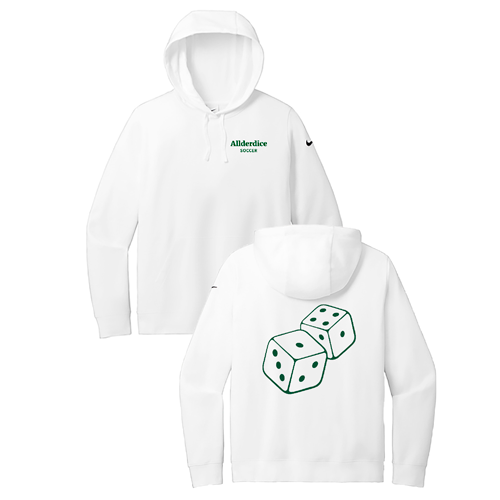 Nike Ladies Club Fleece Sleeve Swoosh Pullover Hoodie -- White