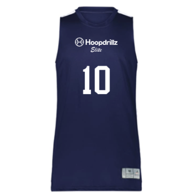 YOUTH Hoopdrillz Elite Reversible Jersey + Shorts -- Navy / White