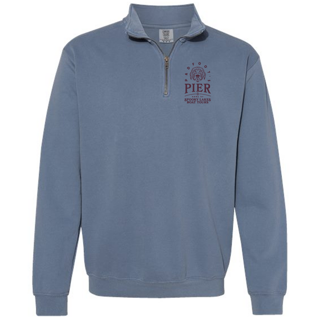 Comfort Colors Adult Quarter Zip Sweatshirt -- Blue Jean