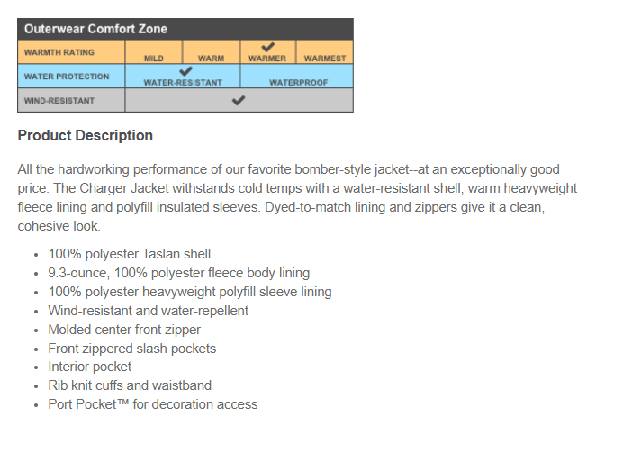 Port Authority Charger Jacket -- Battleship Grey