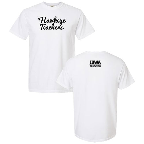 Hawkeye Teachers Comfort Colors Heavyweight Adult T-Shirt -- White
