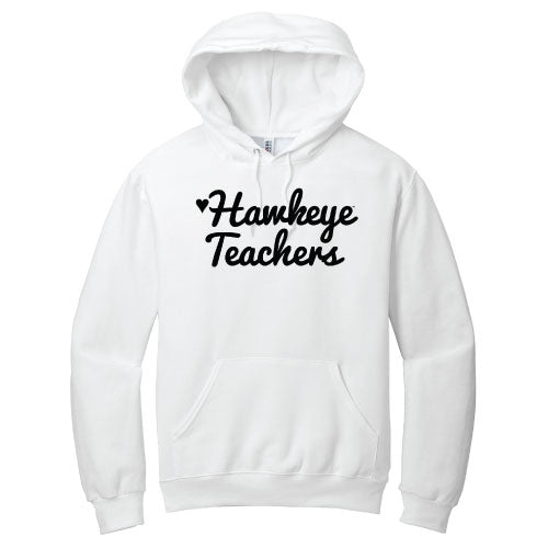 Hawkeye Teachers Jerzees 8 oz 50/50 Nublend Adult Hooded Sweatshirt -- White