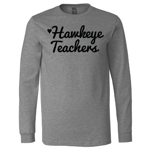 Hawkeye Teachers Bella+Canvas Unisex Heather Cvc Long Sleeve Tee- Heathers -- Deep Heather