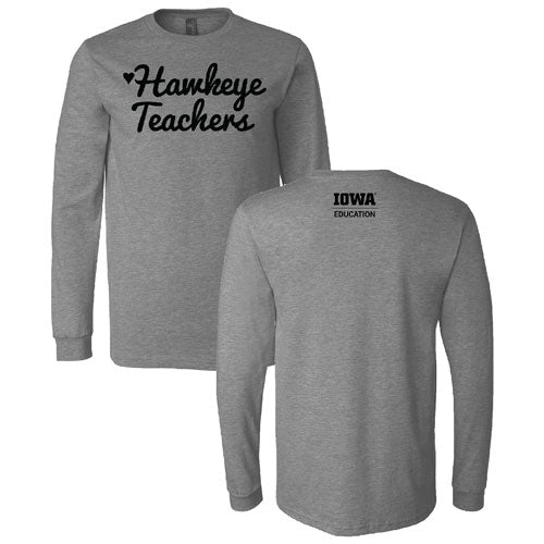 Hawkeye Teachers Bella+Canvas Unisex Heather Cvc Long Sleeve Tee- Heathers -- Deep Heather