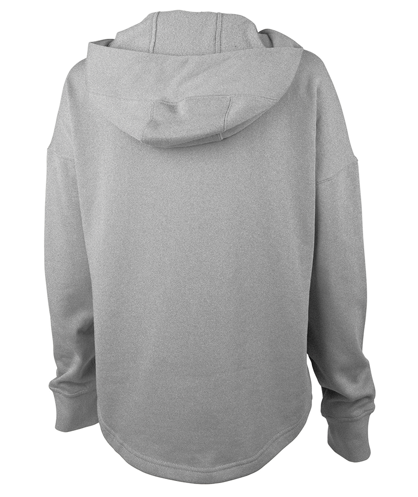 Embroidered Charles River Women's Willow Scallop Hem Hoodie -- Heather Grey