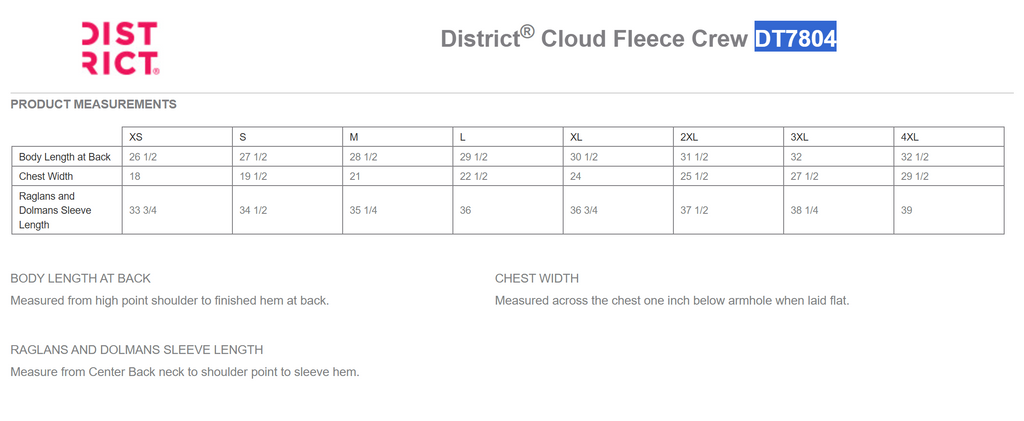 Embroidered District® Cloud Fleece Crew -- Heathered Charcoal