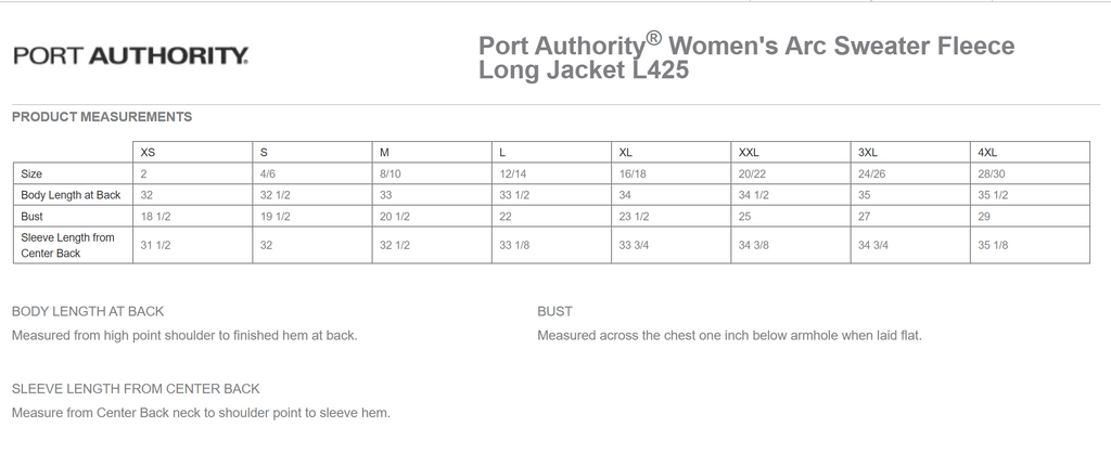 Port Authority Ladies Arc Sweater Fleece Long Jacket -- Deep Smoke Heather