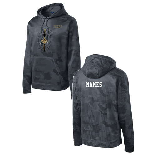 Sport-Tek Sport-Wick CamoHex Fleece Hooded Pullover -- Dark Smoke Grey