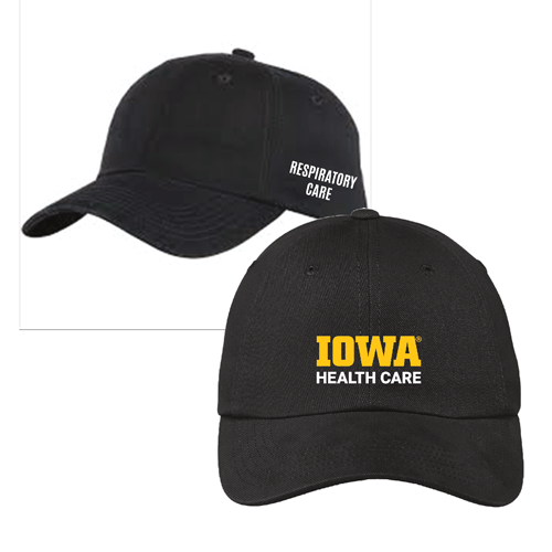 Embroidered Port Authority Brushed Twill Hat -- Black