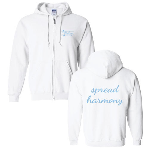 Gildan Full Zip Hooded Sweatshirt -- White