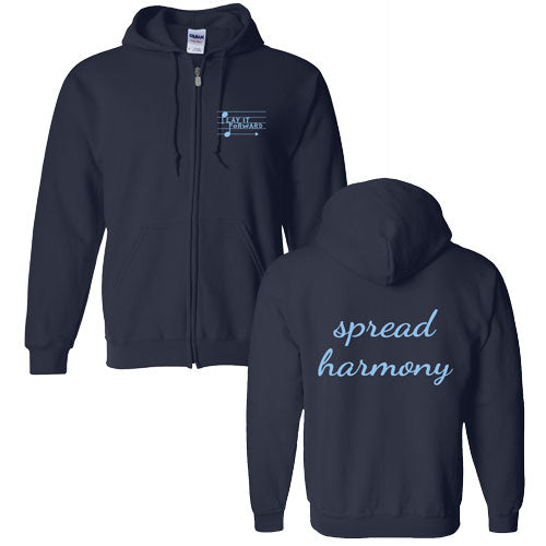 Gildan Full Zip Hooded Sweatshirt -- Navy