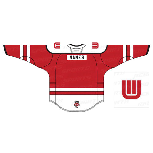 Rebirth Custom Hockey Jersey -- Red