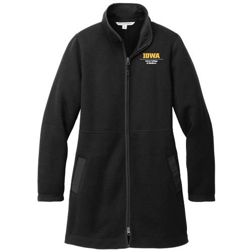 Port Authority Ladies Arc Sweater Fleece Long Jacket -- Deep Black