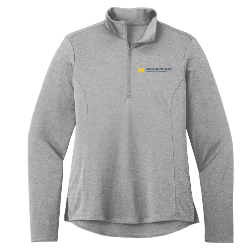 Ladies Lightweight Quarter Zip -- Light Grey Heather