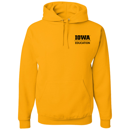 Hawkeye Teacher Jerzees 8 oz 50/50 Nublend Adult Hooded Sweatshirt -- Gold