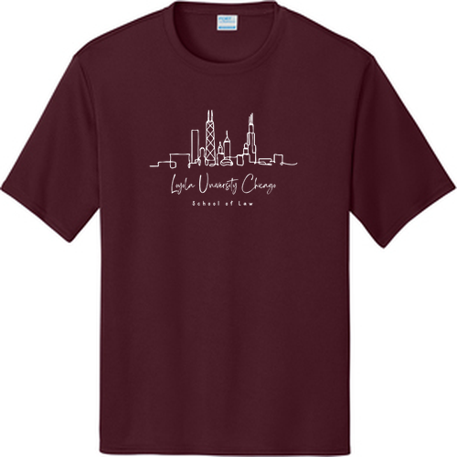 Chicago Skyline Performance Tee -- Athletic Maroon