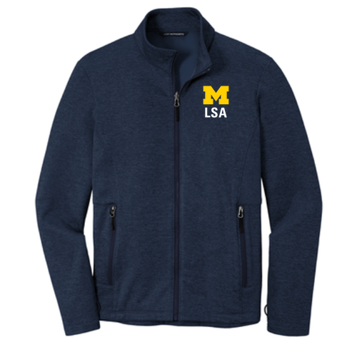 Mens/Unisex Port Authority Collective Striated Fleece Jacket -- River Blue Navy Heather