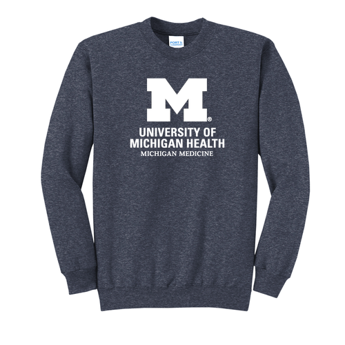 Mens/Unisex Port and Company Crewneck Sweatshirt -- Heather Navy