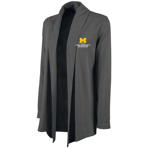 Ladies Charles River Cardigan Wrap -- Dark Charcoal, $51