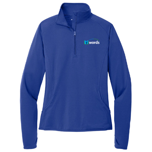 Sport Tek Ladies Sport Wick Stretch Half Zip Pullover -- True Royal
