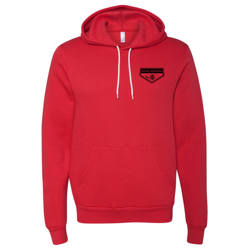 Boyne Mountain Logo 2 Black Ink -- Pullover Hooded Sweatshirt Red