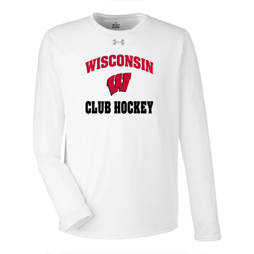 UW Club Hockey Under Armour Tech Long-Sleeve T-Shirt -- White