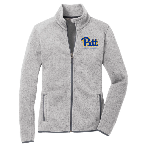 Port Authority Ladies Sweater Fleece Jacket -- Grey Heather