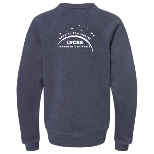 Youth Bella Canvas Sponge Fleece Raglan Sweatshirt -- Heather Navy